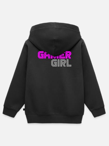 Gamer Girl - Computer - PC - Zocken - Kinder Premium Organic Zip Hoodie - Schwarz
