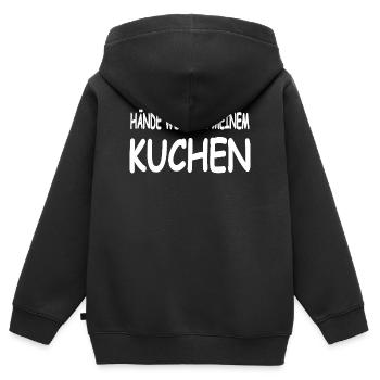 Gâteau - Sweat Premium à capuche zippé enfant bio - noir - Dos - AI Model Kid Male (0cm)