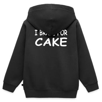 Gâteau - Sweat Premium à capuche zippé enfant bio - noir - Dos - AI Model Kid Male (0cm)