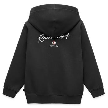 Reinickendorf - Drapeau de Berlin - Ours de Berlin - Sweat Premium à capuche zippé enfant bio - noir - Dos - AI Model Kid Male (0cm)