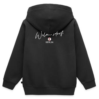 Wilmersdorf - Drapeau de Berlin - Ours de Berlin - Sweat Premium à capuche zippé enfant bio - noir - Dos - AI Model Kid Male (0cm)
