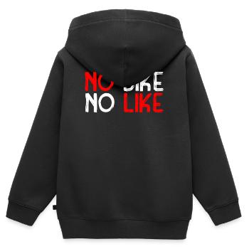 Biking - Kinder Premium Organic Zip Hoodie - Schwarz - Hinten - AI Model Kid Male (0cm)
