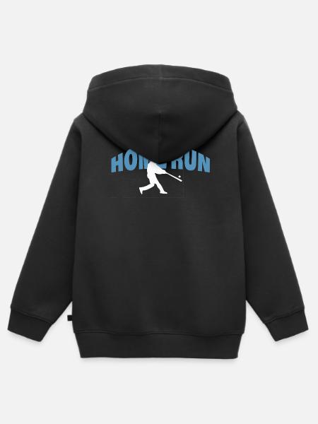 HOME RUN - Kinder Premium Organic Zip Hoodie - Schwarz
