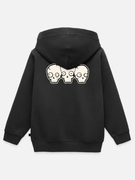Totenkopf - Kinder Premium Organic Zip Hoodie - Schwarz