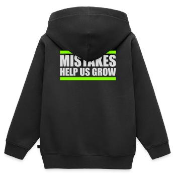 Mistakes Help Us Grow Funny Motivational Growth - Kids Premium Organic Zip-up Hoodie - black - Back - AI Model Kid Male (0cm)