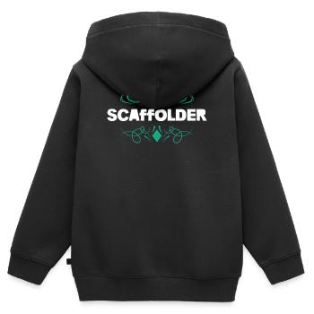 SCAFFOLDER Vintage Ornament Stil - Kinder Premium Organic Zip Hoodie - Schwarz - Hinten - AI Model Kid Male (0cm)