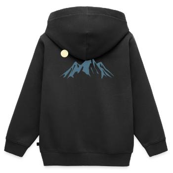 Bergsilhouette Sonnenaufgang - Kinder Premium Organic Zip Hoodie - Schwarz - Hinten - AI Model Kid Male (0cm)