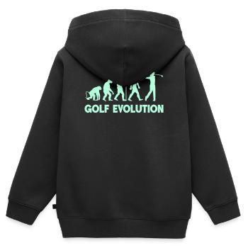 Golf Evolution Silhouetten - Kinder Premium Organic Zip Hoodie - Schwarz - Hinten - AI Model Kid Male (0cm)