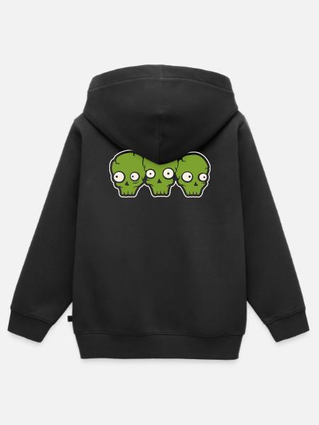 Totenköpfe - Kinder Premium Organic Zip Hoodie - Schwarz
