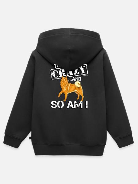 Finnisches Spitzohr verrückt - Kinder Premium Organic Zip Hoodie - Schwarz
