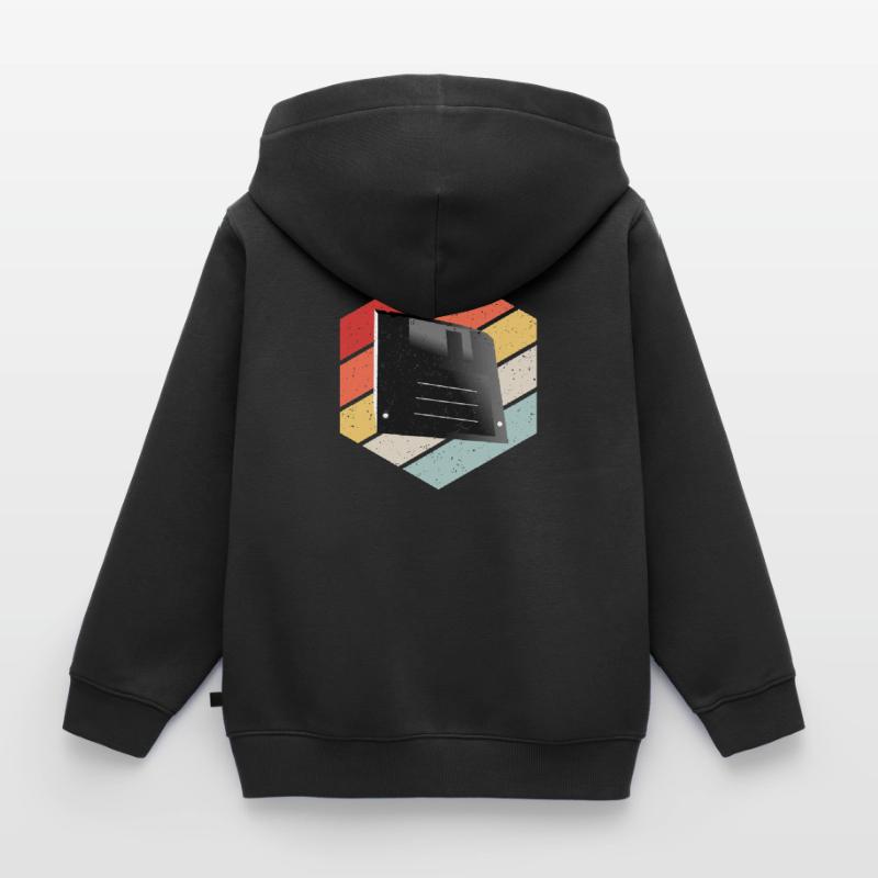 Diskette Floppy Disk Kinder Premium Organic Zip Hoodie
