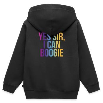 Oui monsieur, je peux boogie - Sweat Premium à capuche zippé enfant bio - noir - Dos - AI Model Kid Male (0cm)
