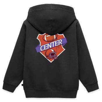 Center American Football Spieler Position - Kinder Premium Organic Zip Hoodie - Schwarz - Hinten - AI Model Kid Male (0cm)