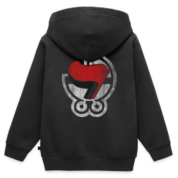 antifaschistische babyaktion - Kinder Premium Organic Zip Hoodie - Schwarz - Hinten - AI Model Kid Male (0cm)
