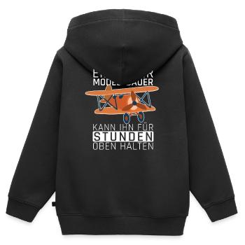Modellbauer RC Modellbau Modellflug Geschenkidee - Kinder Premium Organic Zip Hoodie - Schwarz - Hinten - AI Model Kid Male (0cm)