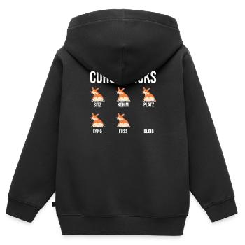 Lustiges Welsh Corgi Geschenk - Kinder Premium Organic Zip Hoodie - Schwarz - Hinten - AI Model Kid Male (0cm)
