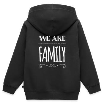 Nous sommes FAMILLE - Sweat Premium à capuche zippé enfant bio - noir - Dos - AI Model Kid Male (0cm)