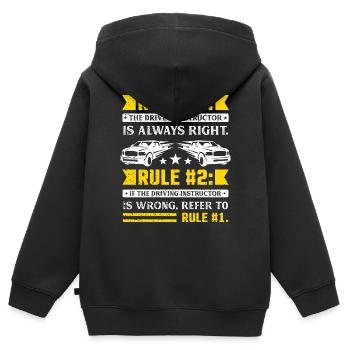 Driving Instructor Rules - Kinder Premium Organic Zip Hoodie - Schwarz - Hinten - AI Model Kid Male (0cm)