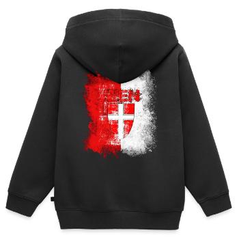 Vienne - Sweat Premium à capuche zippé enfant bio - noir - Dos - AI Model Kid Male (0cm)