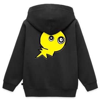 süßer Monstercharakter - Kinder Premium Organic Zip Hoodie - Schwarz - Hinten - AI Model Kid Male (0cm)