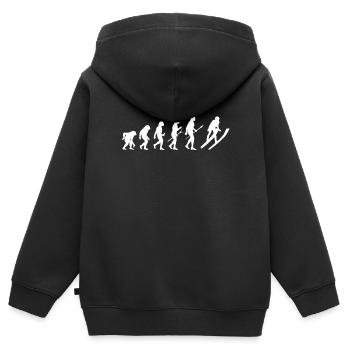 Ski Evolution - Sweat Premium à capuche zippé enfant bio - noir - Dos - AI Model Kid Male (0cm)