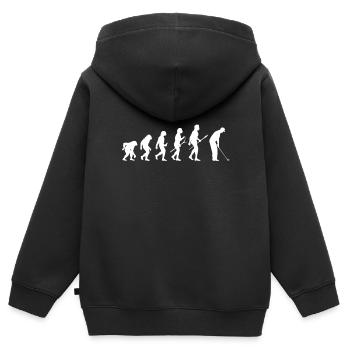 Evolution Golf Golfer Golfplatz - Kinder Premium Organic Zip Hoodie - Schwarz - Hinten - AI Model Kid Male (0cm)