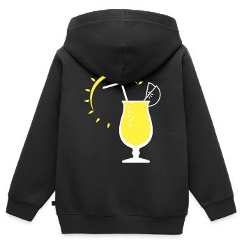 Sonnige Limonade - Kinder Premium Organic Zip Hoodie - Schwarz - Hinten - AI Model Kid Male (0cm)