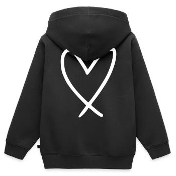 Herz Emoji Skizze - Kinder Premium Organic Zip Hoodie - Schwarz - Hinten - AI Model Kid Male (0cm)
