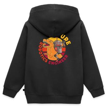 Robotique futur robotique robot garçons - Sweat Premium à capuche zippé enfant bio - noir - Dos - AI Model Kid Male (0cm)