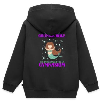 Gmynasium Meerjungfrau Grundschule Abschluss - Kinder Premium Organic Zip Hoodie - Schwarz - Hinten - AI Model Kid Male (0cm)
