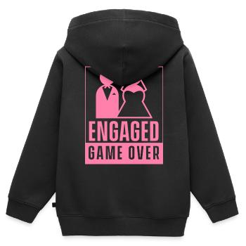 Verlobt - Game Over Verlobte Verlobung Verlobter - Kinder Premium Organic Zip Hoodie - Schwarz - Hinten - AI Model Kid Male (0cm)