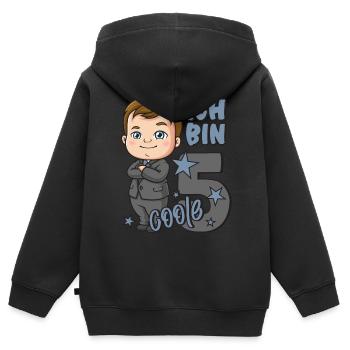 5. Geburtstag Junge 5 Jahre Jungs Ich bin coole 5 - Kinder Premium Organic Zip Hoodie - Schwarz - Hinten - AI Model Kid Male (0cm)