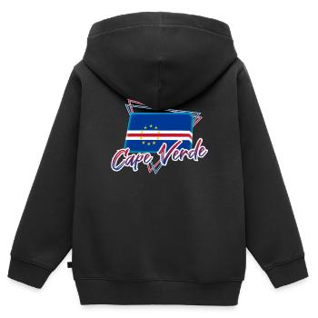 Cap-Vert - Sweat Premium à capuche zippé enfant bio - noir - Dos - AI Model Kid Male (0cm)