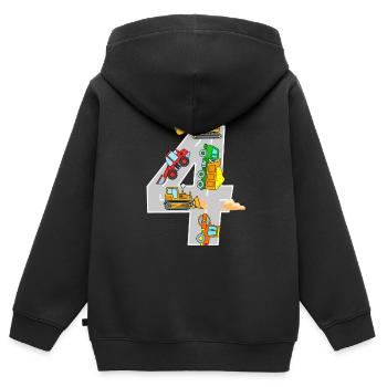 4 Jahre Baustelle Bagger LKW Bulldozer Fahrzeuge - Kinder Premium Organic Zip Hoodie - Schwarz - Hinten - AI Model Kid Male (0cm)