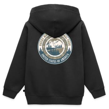 Rocky Mountain Nationalpark US Vintage Wandern - Kinder Premium Organic Zip Hoodie - Schwarz - Hinten - AI Model Kid Male (0cm)
