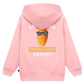 Chicken Nuggets Fast Food Lustiger Spruch - Kinder Premium Organic Zip Hoodie - Rosa - Hinten - AI Model Kid Female (0cm)