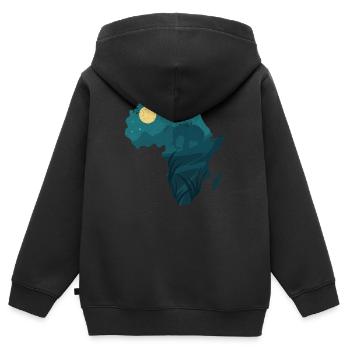 SÜDAFRIKA SÜDEN TIERE NATUR FARBEN AFRIKA MOTIVE - Kinder Premium Organic Zip Hoodie - Schwarz - Hinten - AI Model Kid Male (0cm)