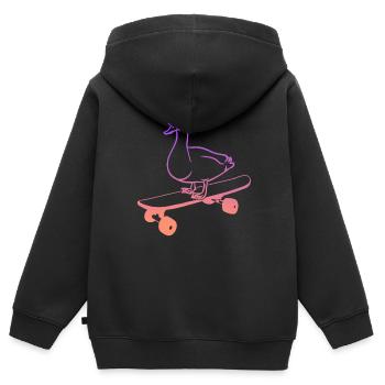 Skateboarding Ente auf Skateboard Tricks Skater - Kinder Premium Organic Zip Hoodie - Schwarz - Hinten - AI Model Kid Male (0cm)