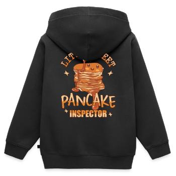 Pancake Inspector - Kids Premium Organic Zip-up Hoodie - black - Back - AI Model Kid Male (0cm)