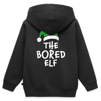 Der gelangweilte Elf - Kinder Premium Organic Zip Hoodie - Schwarz - Hinten - AI Model Kid Male (0cm)
