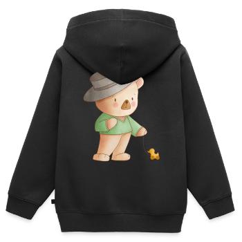 Bär Familie Mutter Baby T-Shirt - Kinder Premium Organic Zip Hoodie - Schwarz - Hinten - AI Model Kid Male (0cm)