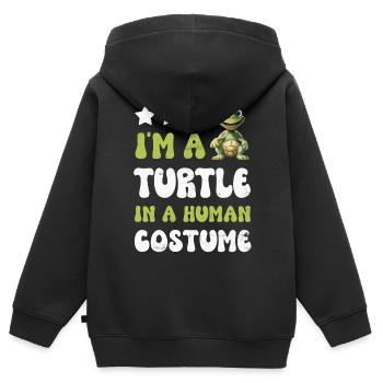 Schildkröte Schildkröten - Kinder Premium Organic Zip Hoodie - Schwarz - Hinten - AI Model Kid Male (0cm)