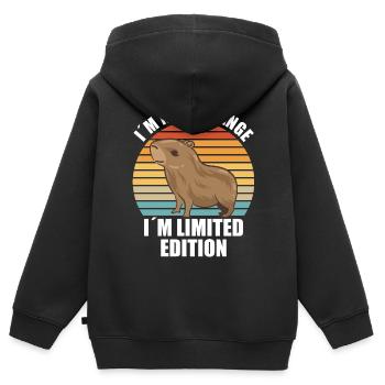 Capybara Zootier Design - Kinder Premium Organic Zip Hoodie - Schwarz - Hinten - AI Model Kid Male (0cm)