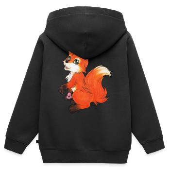 Niedliches Fuchs Kind Geschenkidee für Fuchsfan - Kinder Premium Organic Zip Hoodie - Schwarz - Hinten - AI Model Kid Male (0cm)