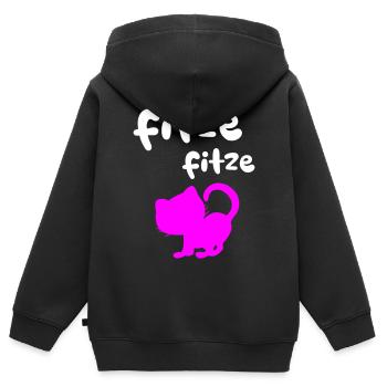 Fitze Fitze Katze Lied Spruch coole lustige Quotes - Kinder Premium Organic Zip Hoodie - Schwarz - Hinten - AI Model Kid Male (0cm)