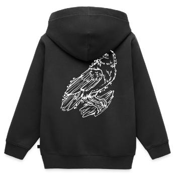 Cooler Rabe, tolles Geschenk Rabenfan - Kinder Premium Organic Zip Hoodie - Schwarz - Hinten - AI Model Kid Male (0cm)