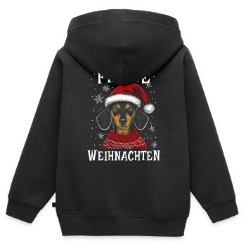 Frohe Weihnachten Dackel Liebe Für Hundeliebhaber - Kinder Premium Organic Zip Hoodie - Schwarz - Hinten - AI Model Kid Male (0cm)