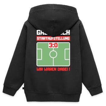 Gästebuch 30. Geburtstag Fußball - Kinder Premium Organic Zip Hoodie - Schwarz - Hinten - AI Model Kid Male (0cm)