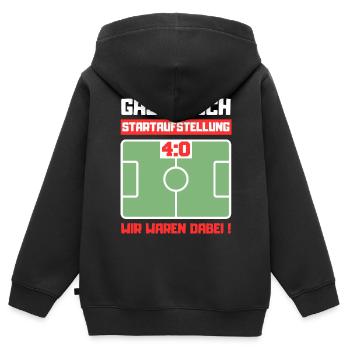 Gästebuch 40. Geburtstag Fußball - Kinder Premium Organic Zip Hoodie - Schwarz - Hinten - AI Model Kid Male (0cm)