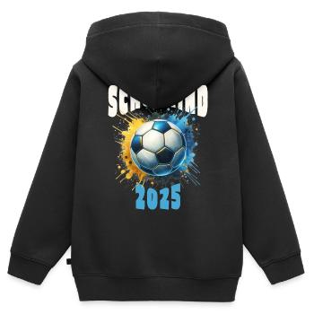 Einschulung Schulkind 2025 Fußball - Kinder Premium Organic Zip Hoodie - Schwarz - Hinten - AI Model Kid Male (0cm)